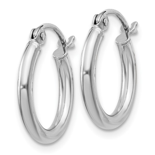 Sterling Silver 5/8in Round Hoop Earrings 2mm