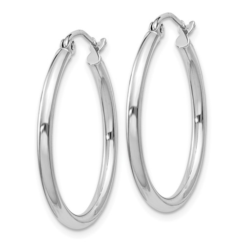 Sterling Silver 15/16in Round Hoop Earrings 2mm