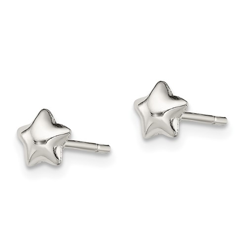 Sterling Silver Puffy Star Post Earrings