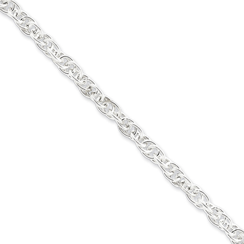 Sterling Silver 20in Hollow Loose Rope Chain 5mm