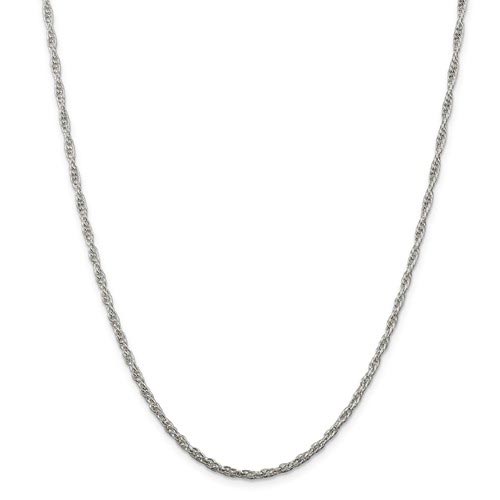 Sterling Silver 16in Loose Rope Chain 2.45mm