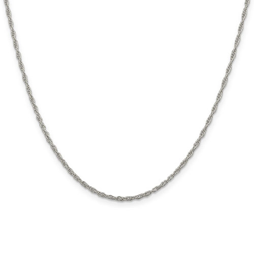 Sterling Silver 20in Loose Rope Chain 1.95mm
