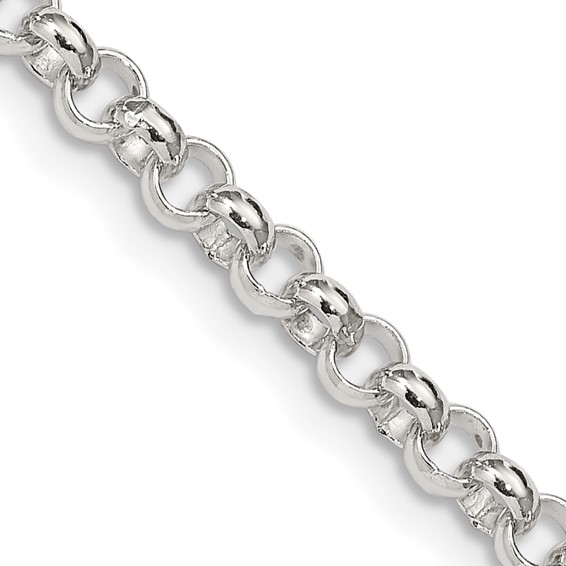 Sterling Silver 18in Rolo Bomb Chain 4mm