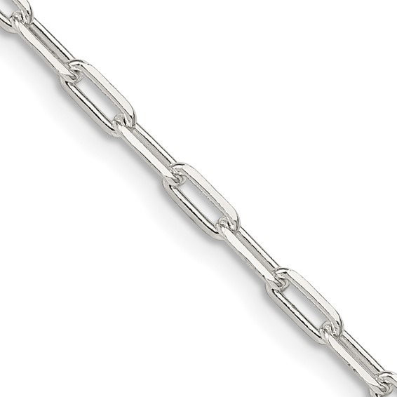 Sterling Silver 8in Elongated Open Link Bracelet 2.75mm
