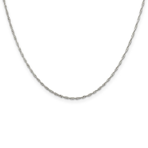 Sterling Silver 24in Singapore Chain 1.40mm