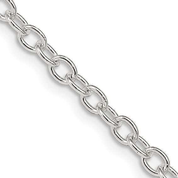 16in Sterling Silver Oval Cable Chain 3.75mm