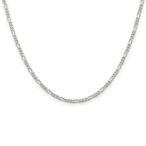 Sterling Silver 16in Figaro Chain 2.25mm