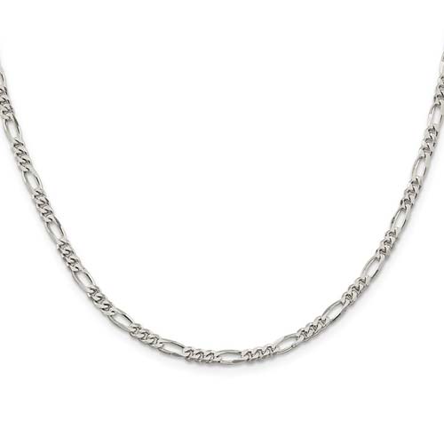 18in Sterling Silver 3.5mm Figaro Chain