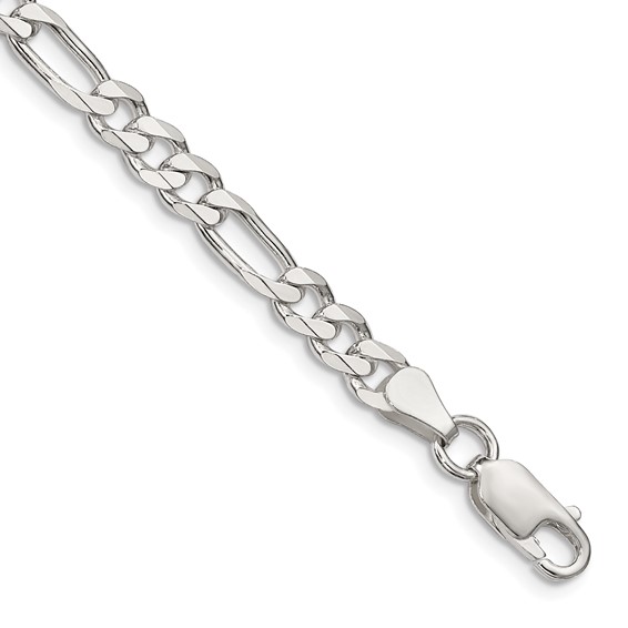 Sterling Silver 18in Figaro Chain 5.25mm