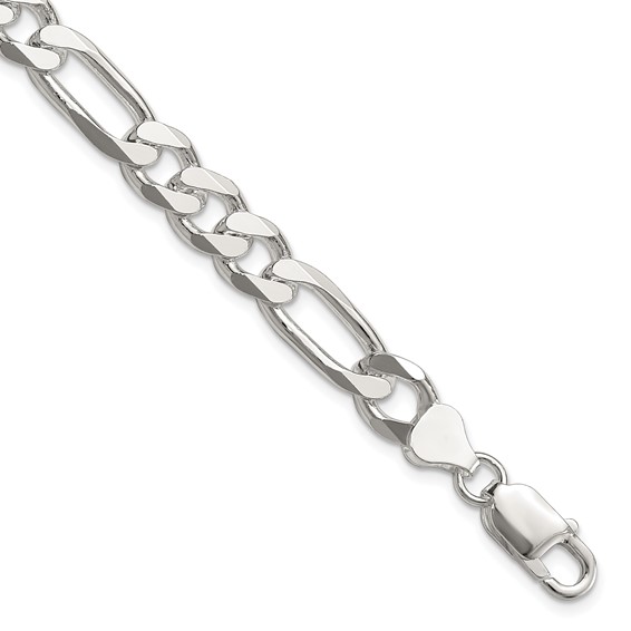 24in Sterling Silver Figaro Chain 7.75mm