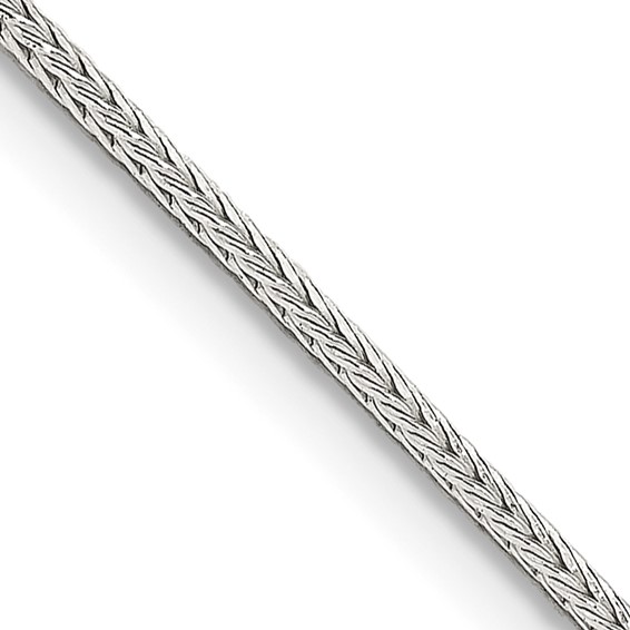 Sterling Silver 16in Square Franco Chain 1.25mm