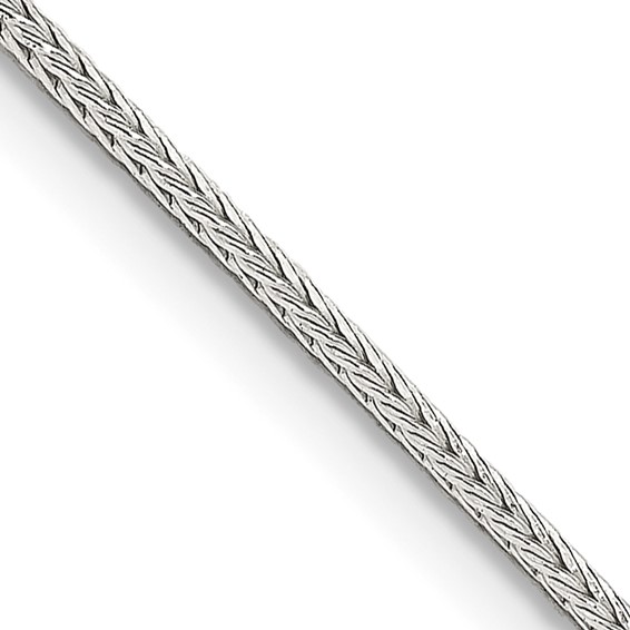Sterling Silver 18in Square Franco Chain 1.25mm