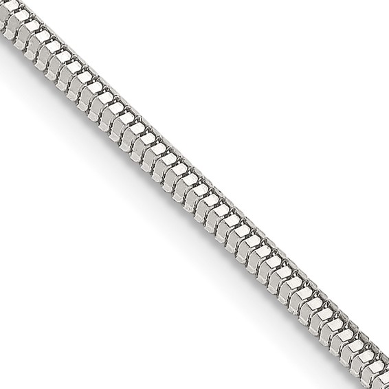 18in Sterling Silver Hollow Snake Chain 1.95mm