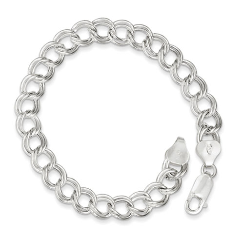 Sterling Silver 7in Italian Polished Charm Bracelet