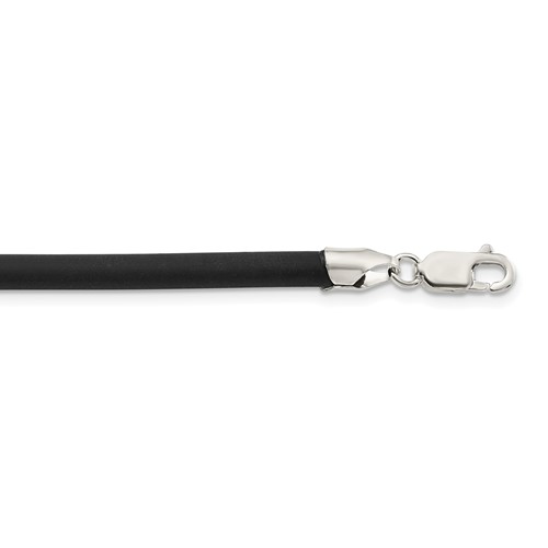 18in Black Rubber Cord Necklace 4mm