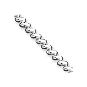 Sterling Silver Fancy Hollow Spiral Bracelet 7in
