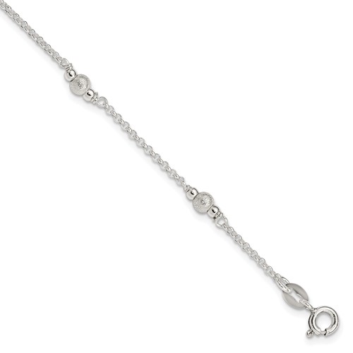 Sterling Silver 5in Textured Children's Bracelet