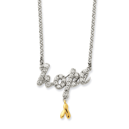 16in Sterling Silver & Vermeil CZ Hope Necklace