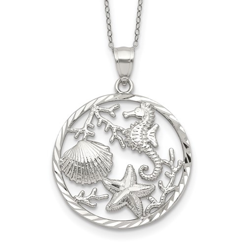 Sterling Silver Sea Life Pendant Necklace