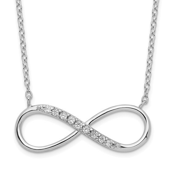 Sterling Silver Petite CZ Infinity Necklace