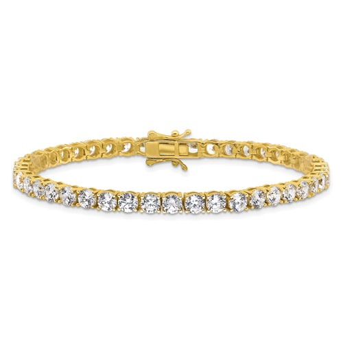 Gold-plated Sterling Silver 4mm CZ Tennis Bracelet 7.5in