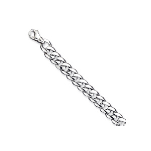 Sterling Silver 8.5in Curb Link Bracelet 11mm
