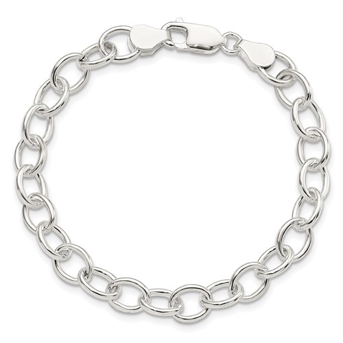 Sterling Silver 7in Fancy Open Link Bracelet