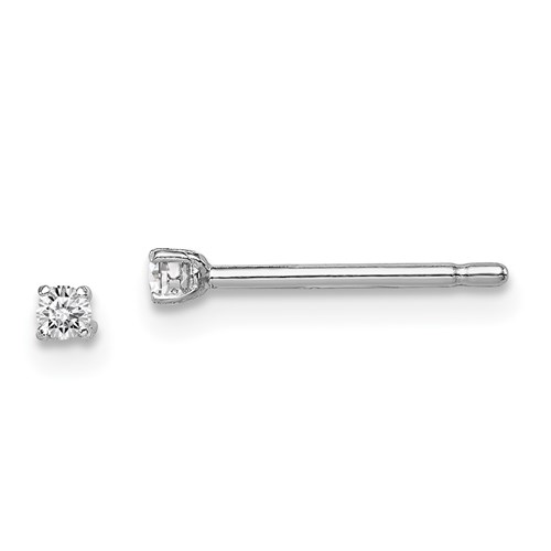 Sterling Silver Madi K Kid's 2mm Round CZ Stud Earrings
