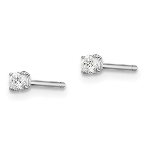 Sterling Silver Madi K 2.5mm Round Basket Set CZ Stud Earrings