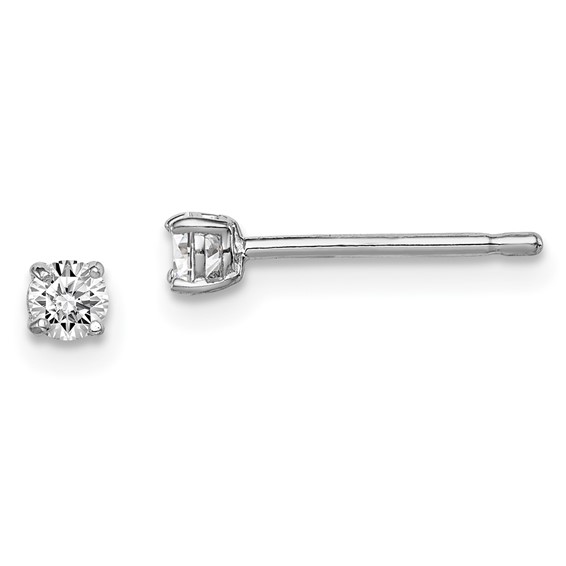 Sterling Silver Madi K 3mm Round Basket Set CZ Stud Earrings