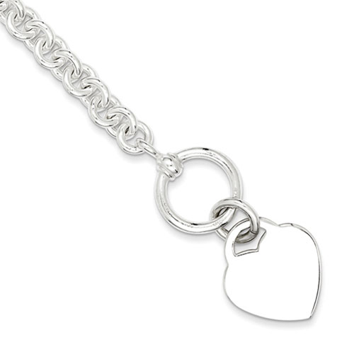 8.75in Heart Charm Bracelet