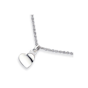 16 inch Sterling Silver Dangling Heart Fancy Necklace