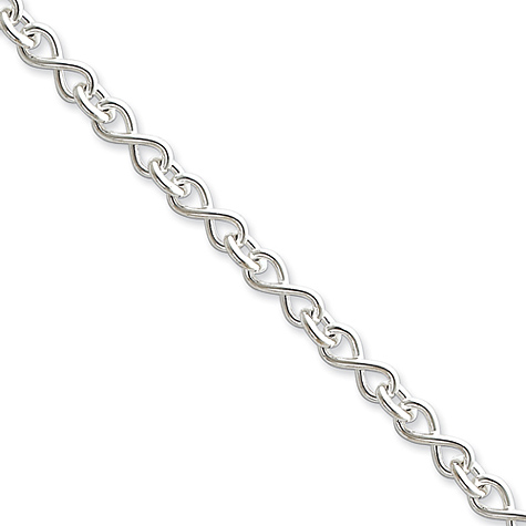Sterling Silver Infinity Symbol Link Necklace 18in