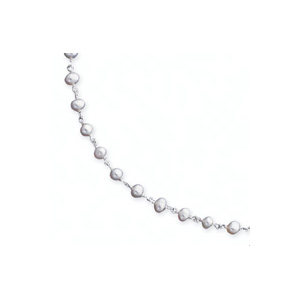 16in Sterling Silver White Cultured Pearl Necklace