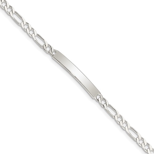 7in Figaro ID Bracelet - Sterling Silver