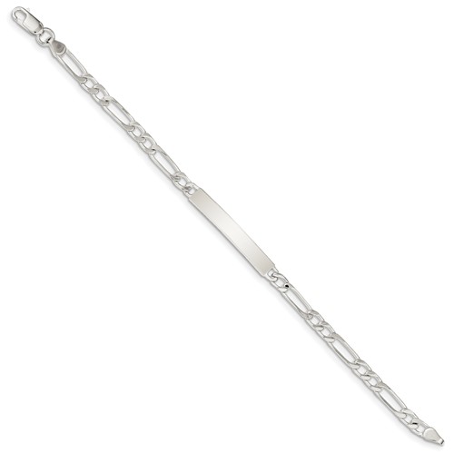 Sterling Silver 8in Figaro ID Bracelet