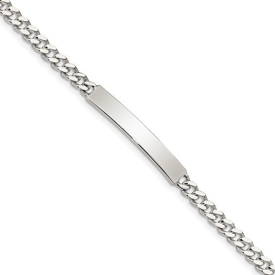 Sterling Silver 8in Curb Link ID Bracelet 4mm
