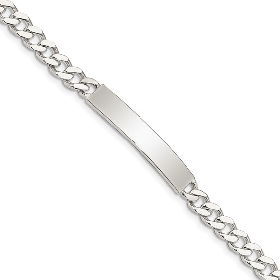 Sterling Silver 7in Curb Link ID Bracelet 5mm
