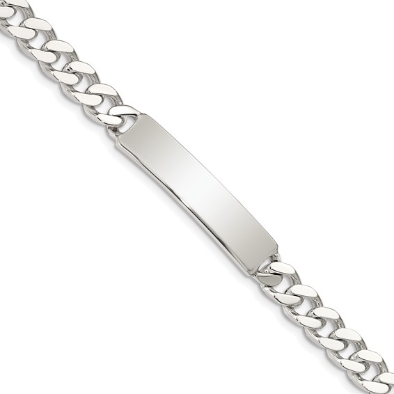 Sterling Silver 7in Curb Link ID Bracelet 7mm