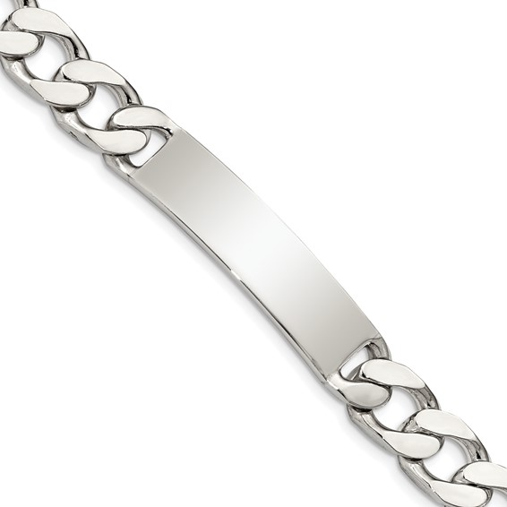 Sterling Silver 8.5in Curb Link ID Bracelet 10mm
