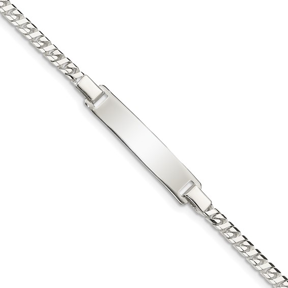 Sterling Silver 6in Baby ID Bracelet with Fancy Links