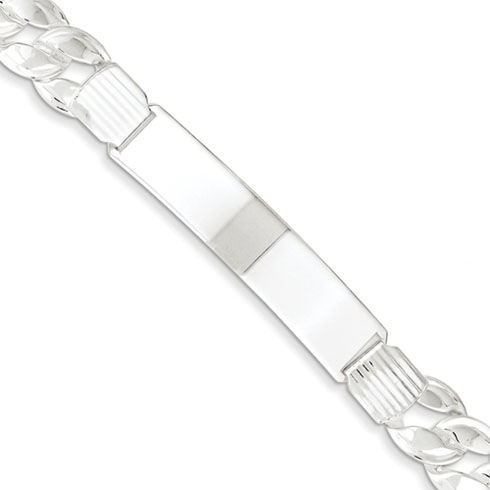 8in Sterling Silver ID Curb Link Bracelet