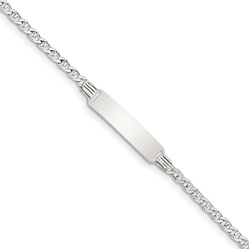 Children's ID Bracelet Anchor Links 6in Sterling Silver