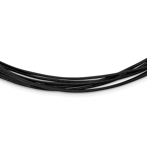 16in Black Multi-Cord Leather Necklace