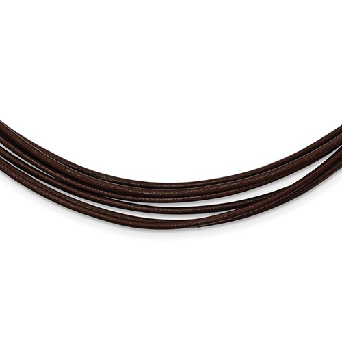 16in Brown Multi-Cord Leather Necklace