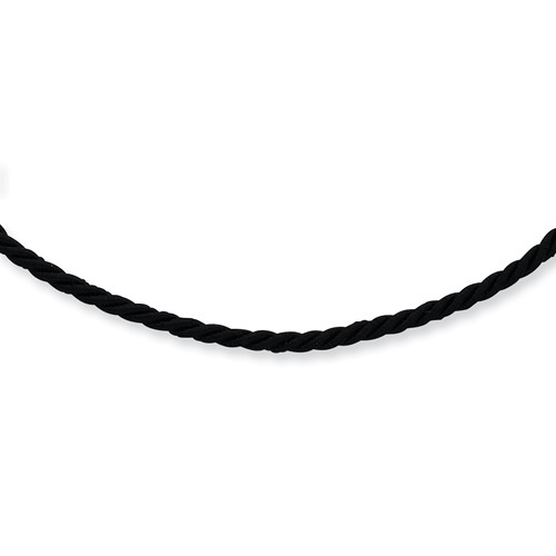 18in Black Satin Cord Necklace with Sterling Silver Clasp