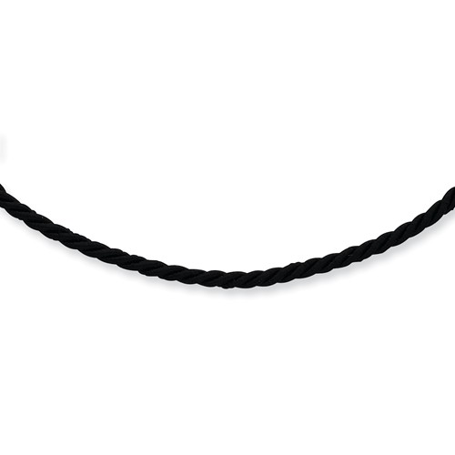 18in Black Satin Cord Necklace with Sterling Silver Clasp QK4618