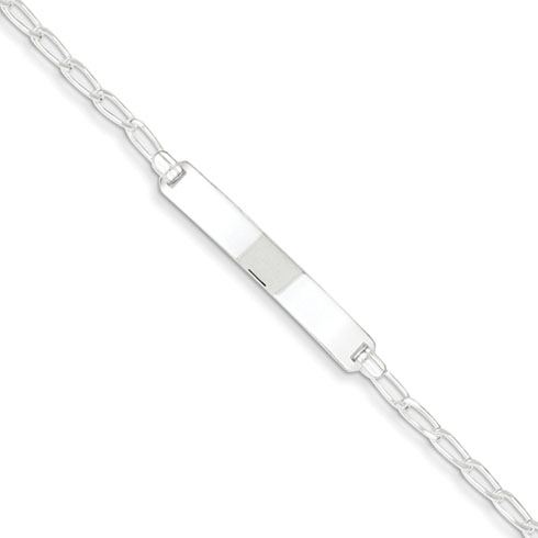 7in x 2.5mm Open Link ID Bracelet - Sterling Silver