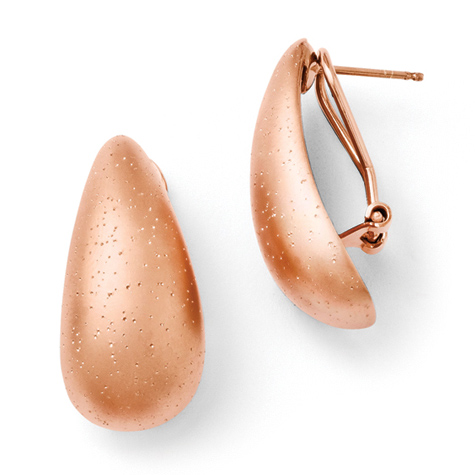 Radiant Essence Omega Earrings Rose Gold Plated Sterling Silver