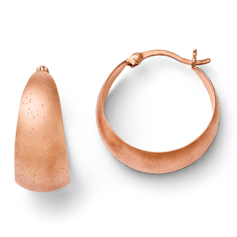 Radiant Essence Hoop Earrings 7/8in Rose Gold Plated Sterling Silver